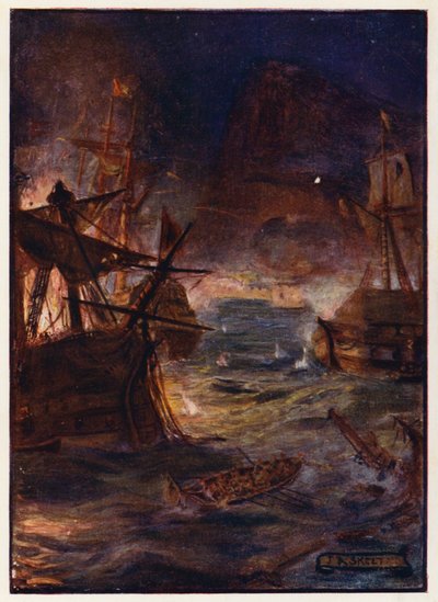 Große Belagerung von Gibraltar von Joseph Ratcliffe (after) Skelton