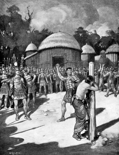 Die Geißelung von Boudicca, 60 n. Chr., um 1920 von Joseph Ratcliffe Skelton