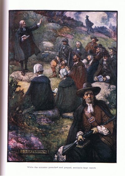 Während die Minister predigten und beteten, hielten Wachen Wache von Joseph Ratcliffe Skelton