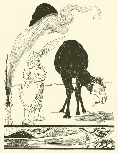 Der Dschinn, der für alle Wüsten verantwortlich ist (Gravur) von Joseph Rudyard (after) Kipling