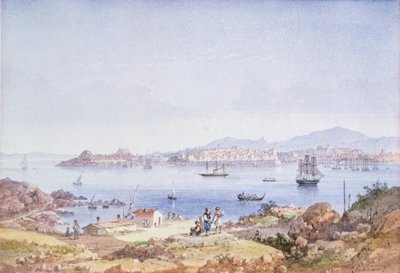 Korfu von der Insel Vidho, 1789 von Joseph Schranz