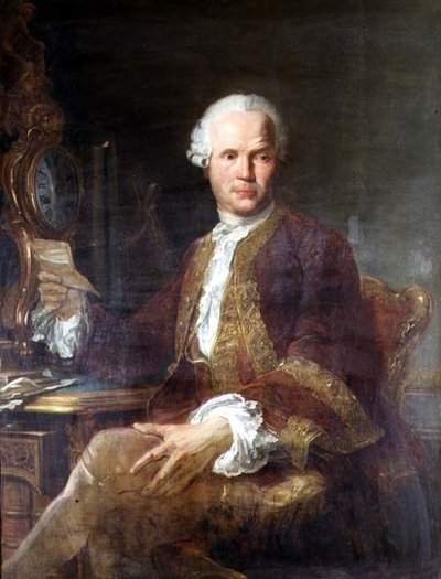 Porträt eines Herrn in einem weinroten Mantel von Joseph Siffred Duplessis