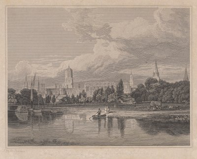 Südansicht von Christ Church, etc. von den Wiesen... von Joseph Skelton