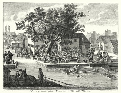 Der Gruene Baum Gasthof bei München (Stich) von Joseph Stephan