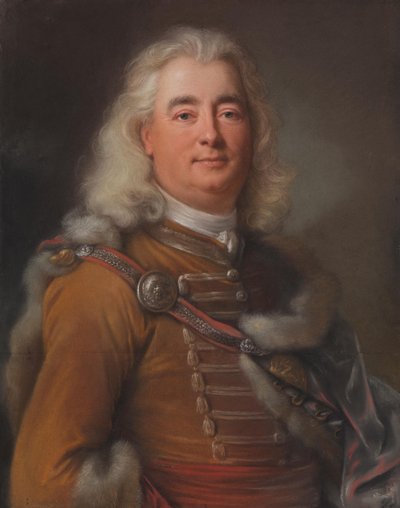 Bildnis eines Mannes in Husarenuniform, vielleicht des Ladislaus Kökényesdi von Vetes (um 1680-1756) von Joseph Vivien