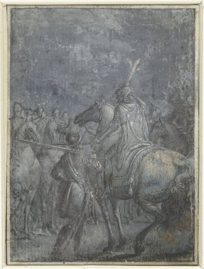 Heerführer zu Pferd mit anderen Reitern (Serie) von Joseph Werner