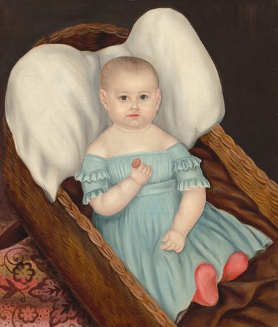 Baby im Weidenkorb, um 1840 von Joseph Whiting Stock