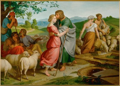 Jakob und Rahel. Am Brunnen trifft Jakob Rahel, die jüngste Tochter Labans von Joseph von Fuhrich