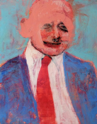 Abstrakter Mann mit roter Krawatte von Joshua Hoskins
