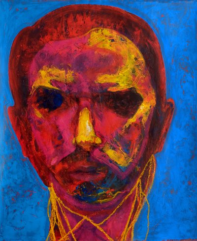 Intensives farbenfrohes Porträt von Joshua Hoskins