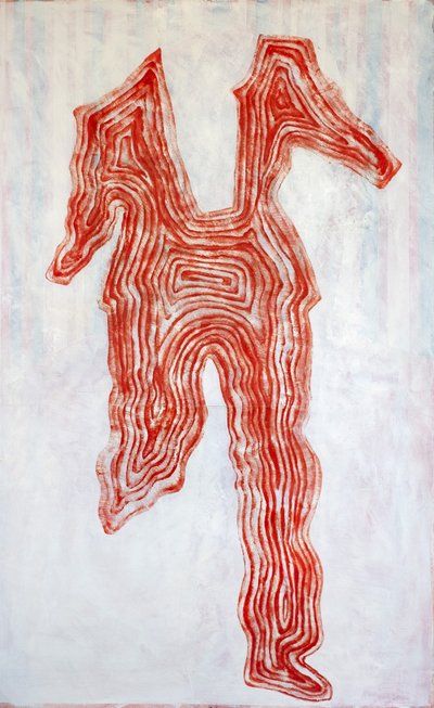 Rote Konturfigur von Joshua Hoskins