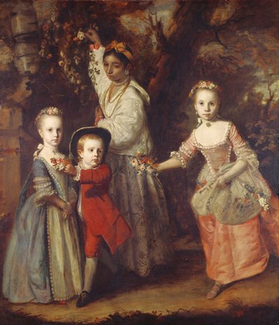 Edward Holden Cruttendens Kinder mit ihrer indischen Ayah, 1759-1763 von Joshua Reynolds