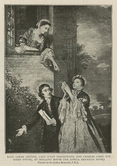Lady Sarah Lennox, Lady Susan Strangways und Charles James Fox als junge Menschen im Holland House von Joshua Reynolds