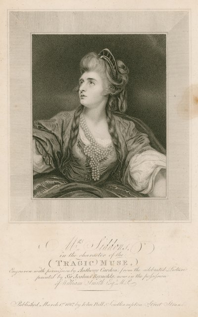 Mrs. Sarah Siddons, Schauspielerin, in der Rolle der Tragischen Muse von Joshua Reynolds