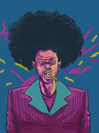 Intensiver Afro-Raucher von Joshua msonthe