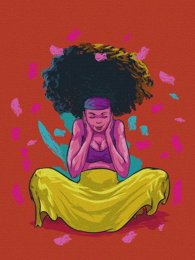 Lebhafte Afro-Gelassenheit von Joshua msonthe
