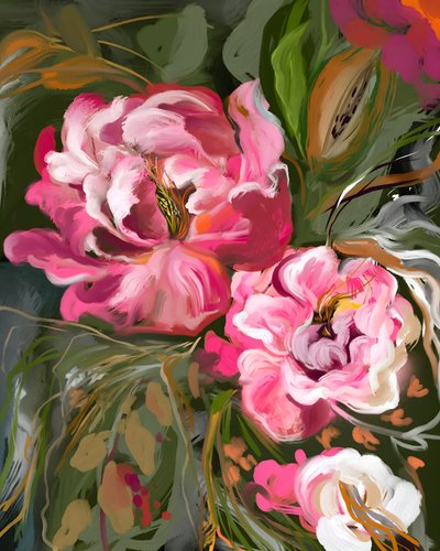 Üppige rosa Blüten von Josie George