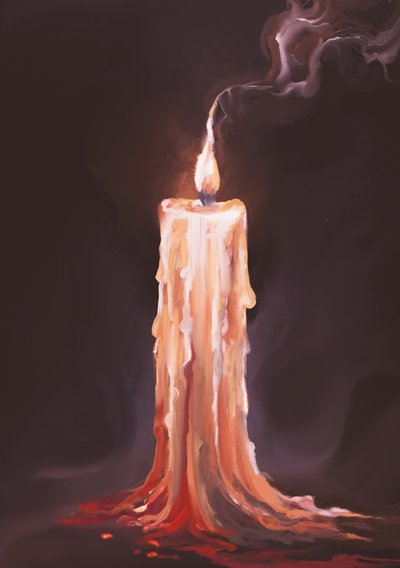 Schmelzende Kerzenflamme von Josie George