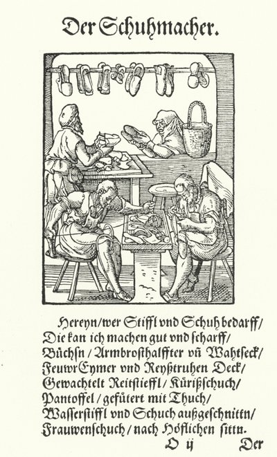 Der Schuhmacher (Stich) von Jost (after) Amman