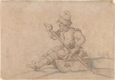 Ein Junge auf einem Schlitten von Jost Amman