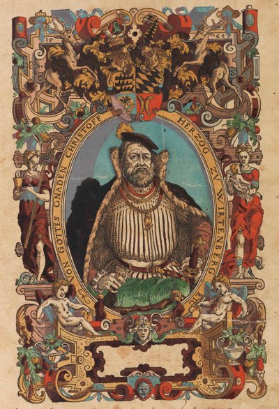 Porträt von Herzog Christoph von Württemberg 1515-1568 aus Biblia germanica, 1564 von Jost Amman