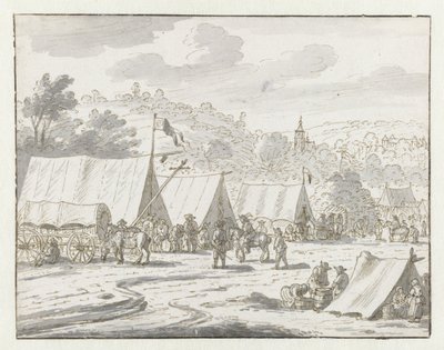 Ansicht eines Lagers der Armee von Wilhelm III. nahe Lembeek, Flämisch-Brabant von Josua de Grave