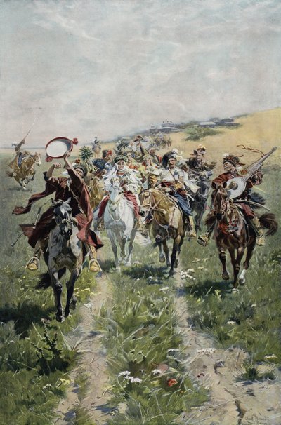 Ukrainische Kosaken-Hochzeitsprozession von Jozef Brandt