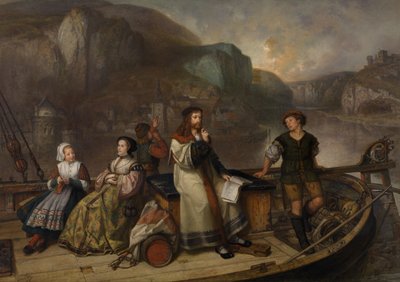 Albrecht Dürer fährt den Rhein hinunter und zeichnet die Landschaft von Jozef Lies