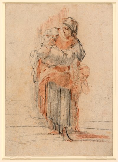 Frau mit zwei Kindern, ca. 1750 von Jérôme François Chantereau