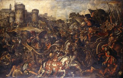 Achilles konfrontiert Hector vor Troja von Juan de la Corte