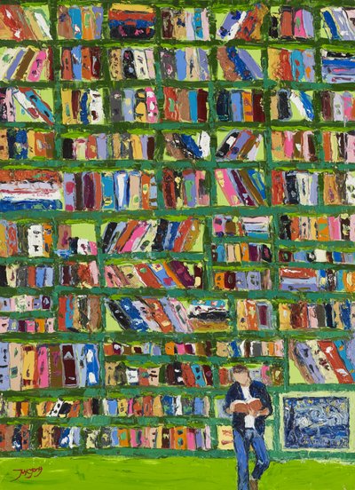 Bunter Bibliotheksleser von Jukyong Park