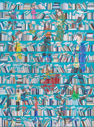 Leser in den Bücherregalen von Jukyong Park