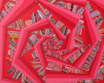 Spiralige rote Bücher von Jukyong Park