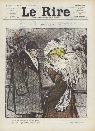 Unter Null. Illustration für Le Rire von Jules Abel Faivre