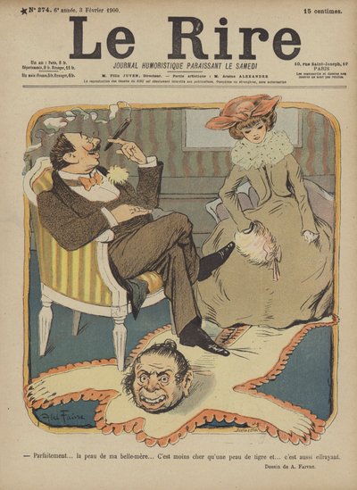 Schwiegermutterhaut, Illustration für Le Rire von Jules Abel Faivre