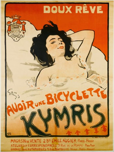 Doux rêve. Eine Kymris-Fahrrad haben, ca. 1898 von Jules Alexandre Grün