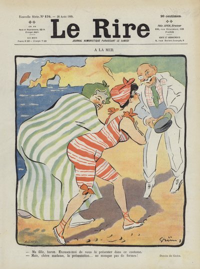 Am Meer. Illustration für Le Rire von Jules Alexandre Gruen or Grun