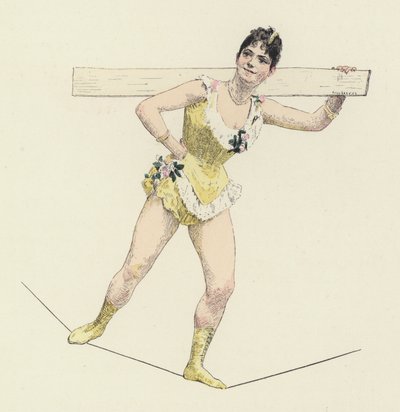Hochseilartist (Farblithografie) von Jules Arsene (after) Garnier