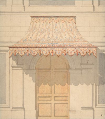 Entwurf für eine Markise über einer Tür im maurischen Stil, 1830-97 von Jules Edmond Charles Lachaise and Eugène Pierre Gourdet