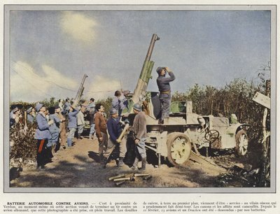 Automobile Batterie gegen Flugzeuge von Jules Gervais Courtellemont
