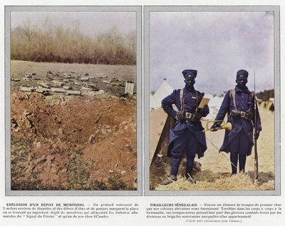Explosion eines Munitionsdepots, Tirailleurs Senegalais von Jules Gervais Courtellemont