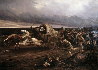 Die Niederlage von Cholet. Aufstand bewaffneter Vendée im März 1793, im Oktober von der Konvention und den republikanischen Armeen zurückgeschlagen, die 