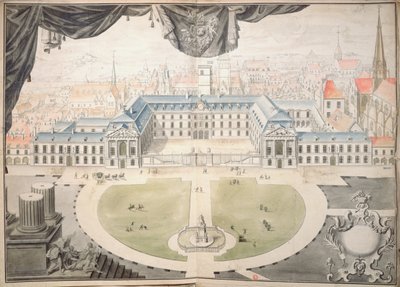 Projekt zur Restaurierung des Palastes der Herzöge von Burgund in Dijon, 1698 von Jules Hardouin Mansart