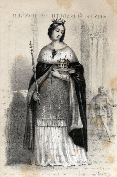 Porträt der Heiligen Elisabeth von Ungarn (1207-1231) von Jules and Raunheim Hermann David