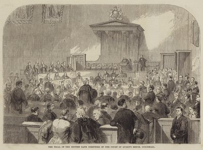 Der Prozess gegen die Direktoren der British Bank im Gericht der Queen