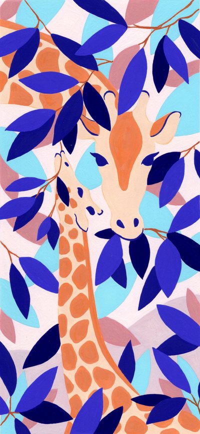 Mutter und Baby-Giraffen von Julie Lesouef