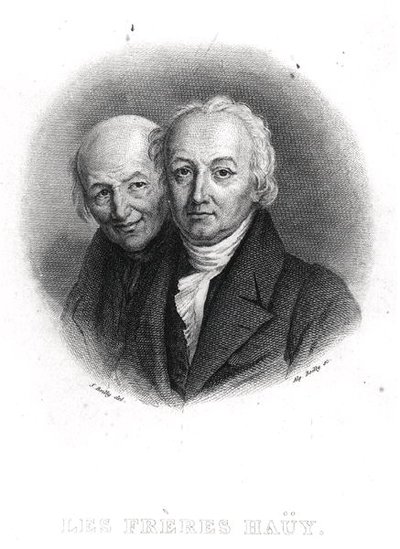Die Brüder Hauy: Rene-Just (1743-1822) und Valentin Hauy (1745-1822) graviert von Alphonse Boilly (1801-67) von Julien Leopold (after) Boilly