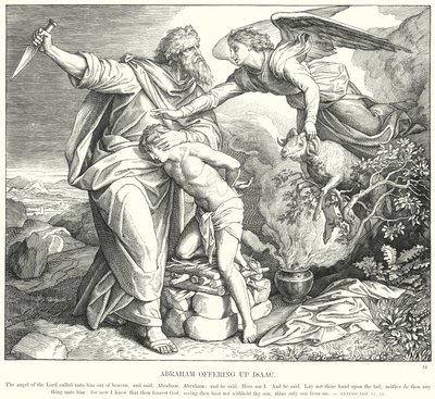 Abraham opfert Isaak (Gravur) von Julius (after) Schnorr von Carolsfeld