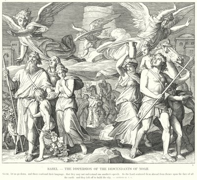 Babel, die Zerstreuung der Nachkommen Noahs von Julius (after) Schnorr von Carolsfeld