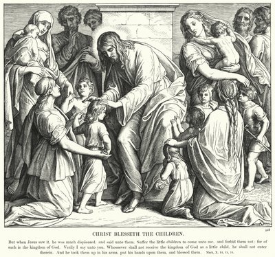 Christus segnet die Kinder (Gravur) von Julius (after) Schnorr von Carolsfeld
